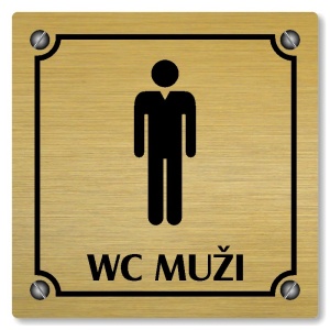 WC muži, 148x148mm, zlatá, Kansas